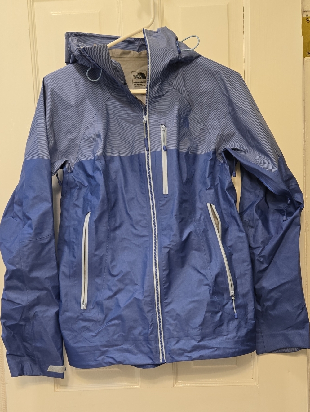 The North Face Women's Light Blue Hooded Rain Jacket